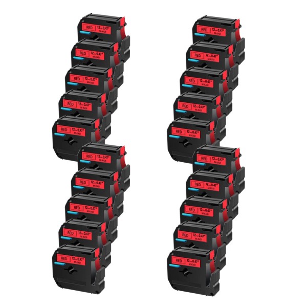 tonerprof 20× Black On Red Label Maker Tape Fits For