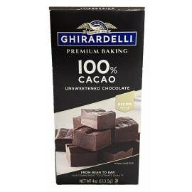 Ghirardelli 100% Cacao Unsweetened Baking Chocolate 4 oz bar