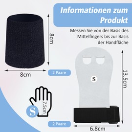 ZYNERY 2 Pairs Gymnastics Grip Pads with 2 Pairs of Bracelets for Children