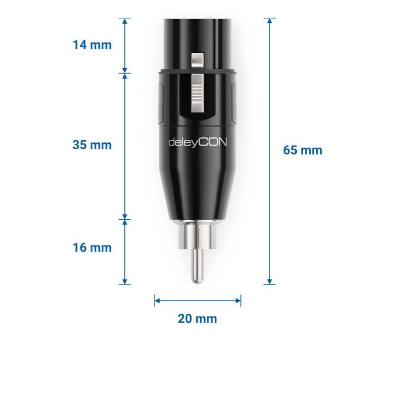 deleyCON Audio Adapter XLR to RCA RCA XLR Female to
