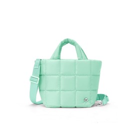 WESTBRONCO Small Puffer Bag Quilted Crossbody Bags for Women Puffy Purse Nylon Shoulder Handbag with Adjustable Strap, Mint Green, Medium, Modern