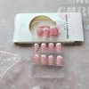 White French Press on Nails Short Square Fake Nails Valentine's