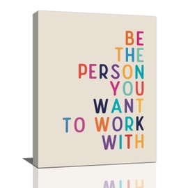 Office Teamwork Wall Art Motivational Success Pictures Wall Decor Inspirational Positive Quotes Canvas Painting Print Modern Artwork Decorations Framed for Home Bathroom Living Room Bedroom 12x16 inch