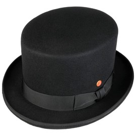 Mayser Mirlino Hat Wool Hat Wool Cylinder Felt Hat Women / Men - Made in the EU with Grosgrain Ribbon Spring Summer Autumn Winter, black