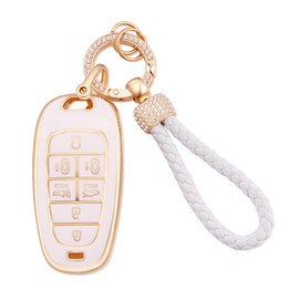 EKALA for Hyundai Key Fob Cover with Keychain Lanyard, Soft TPU Key Fob Case Protector Full Covers Fit for 2022 Hyundai Tucson 2019 2020 2021 Sonata Nexo 7 Buttons Keyless Entry Smart Key(HYD-7)