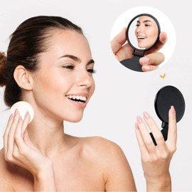 Yalikop Round Mirror Compact Mirror Mini Folding Mirror Portable Round Mirror Makeup Mirror for Women Girls Travel Daily Use (Pink, Purple, Black, White, 36 Pieces)