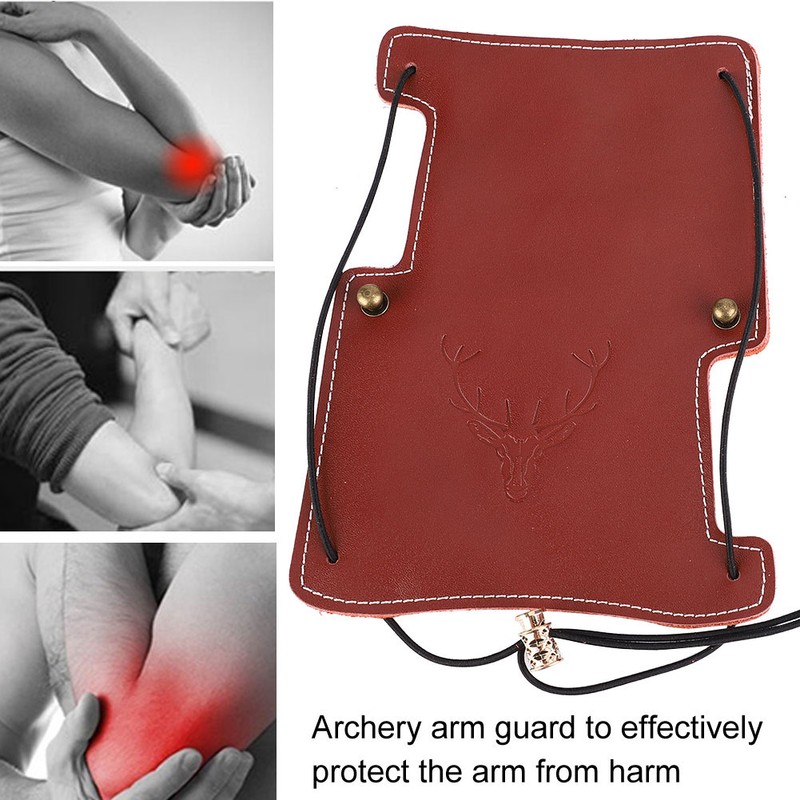 Cowhide Arm Protection Adjustable Arm Guard for Traditional Bow Hunting