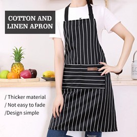 2 Pack Kitchen Waterproof Cooking Aprons, Adjustable Bib Soft Chef Apron with 2 Pockets for Men Women