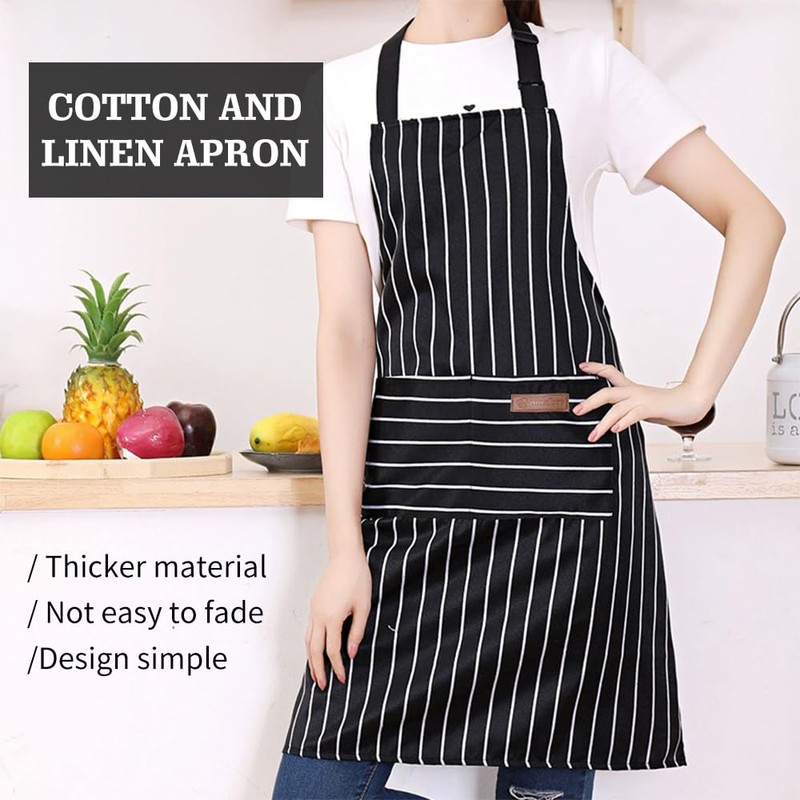 2 Pack Kitchen Waterproof Cooking Aprons, Adjustable Bib Soft Chef
