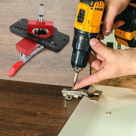 35mm Concealed Door Hinge Jig, Hinge Hole Drilling Jig, Cabinet Handle Template Tool, Accurate Locking Cabinet Hardware Use for Handles and Pulls on Drawers/Doors
