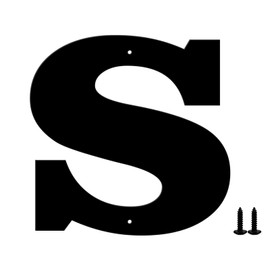 Sanshaoye 3 Inch Modern Black Metal House Numbers and Letters for Outdoor Signs - Easy Installation Nail Kit (Letter S)
