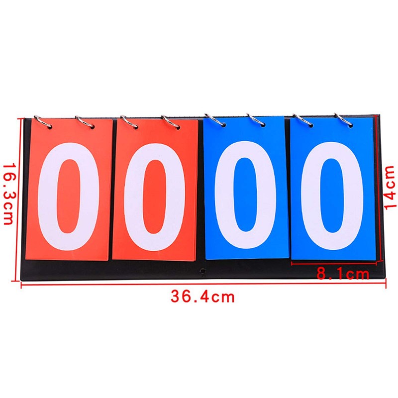 4-Digital Portable Table Top Scoreboard Flipper, Volleyball Basketball Table Tennis