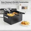 Vexon Large Electric Deep Fryer 4.9L/20 Cups, 1800W Black Stainless