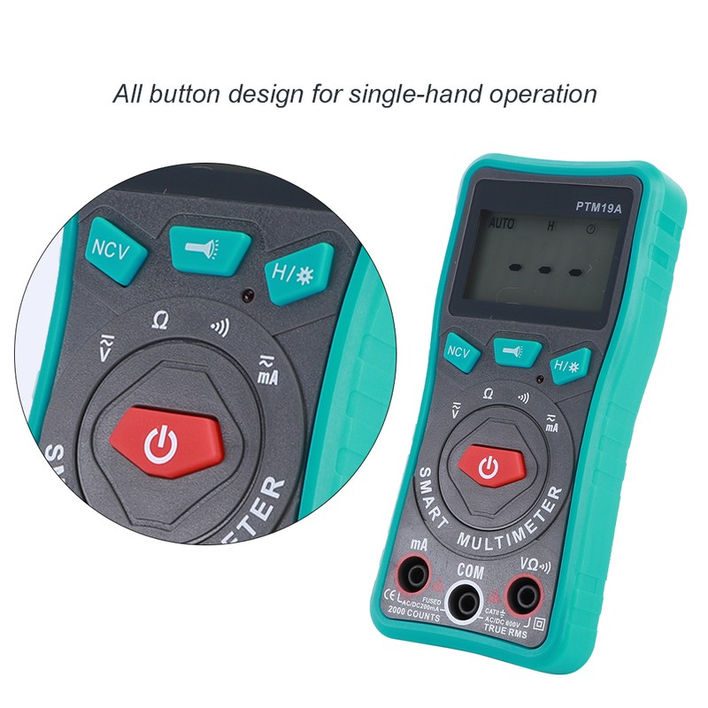 PTM19A LCD Display Digital Smart Multimeter DC AC Voltage Current