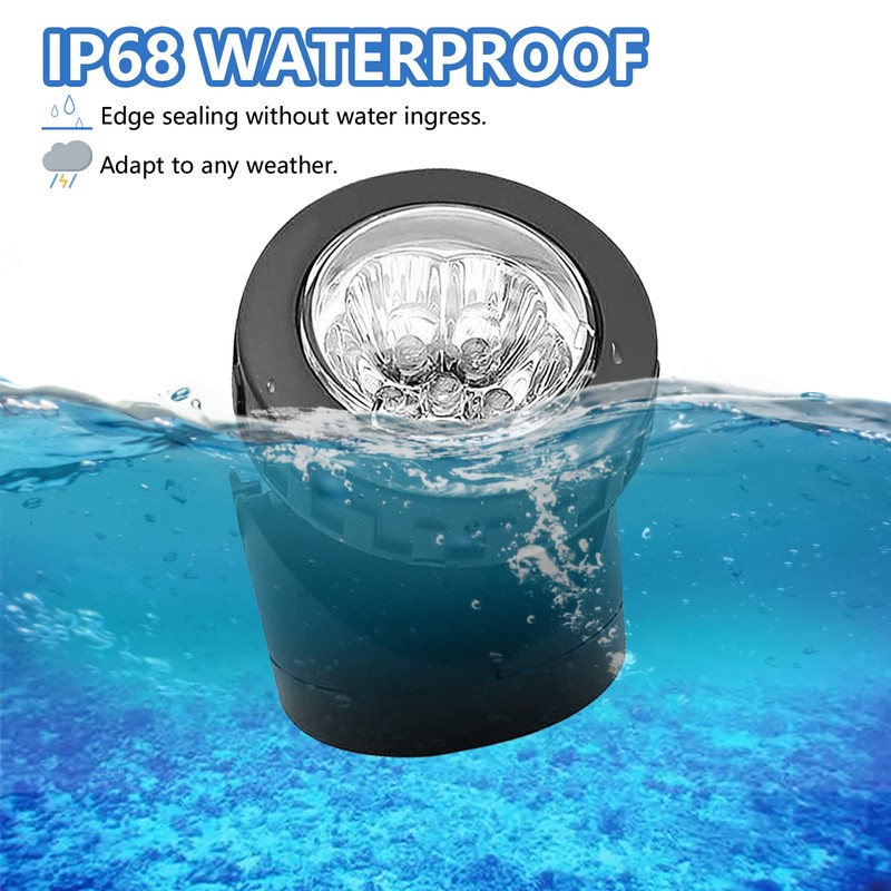 AVEKI Solar LED Landscape Spotlight,Waterproof 6 LEDs Pond Light Underwater