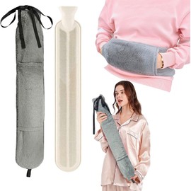 Hot Water Bottle with Cover 2L Super Soft Plush for Neck and Shoulder, Back, Legs,Waist Warm 72 cm Body Hot Water Bottle Long with Pure Natural Rubber