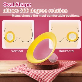Nenesupply 21mm Oval Flanges Compatible with Lansinoh Breast Pump Parts Replace 21mm Lansinoh Flange Accessories. Work with Signature Pro Smart Pump and Manual Pumps