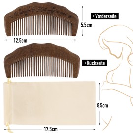 BOOMTOP Birth Comb, Wooden Pregnancy Gift, Wooden Comb, Labour and Maternity Utensils, German Confidence and Strength Surround Me for Pregnant Mothers with Fabric Bag, Brown
