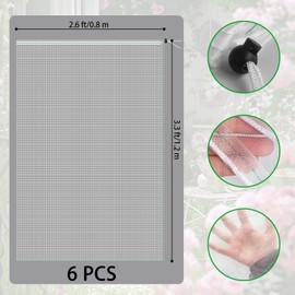 6 Pack Bird Netting for Garden Protection,Garden Netting Pest Barrier with Drawstring,3.3Ft x 2.6Ft Plant Covers Insect Bird Barrier Netting Mesh for Vegetables,Friut,Tree,Blueberry,Bushes,Tomato