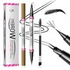 Eyebrow Pen, Brow Pencil 2-in-1 Dual-Ended Microblading Eyebrow Pencil with
