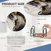Black Gold Marble 6Pack Ceramic Drink Coasters,Quick-Absorb Stone Coasters with