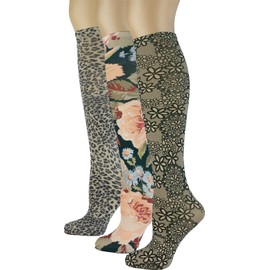Knee High Trouser Socks w/Colorful Printed Patterns - Made in USA by Sox Trot (3 Feminine)