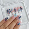 Handmade Press on Nails Almond Medium 3D Floral White French