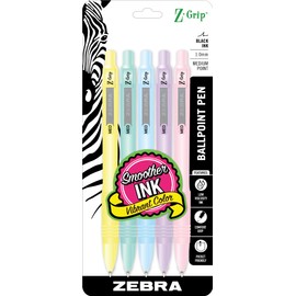 Zebra Pen Z-Grip Retractable Ballpoint Pen, Black Ink, 1.0mm, 5-Pk (22105)