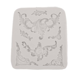 Silikonform für Barock-Kuchen, Barock-Stil, Curlicues, Schnörkeln, Spitze, Fondant, Weiß, europäischer Rahmen, Kuchendekorationswerkzeuge, Blumen-Spitzenform