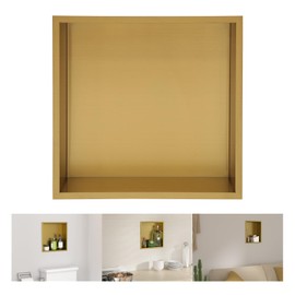 Lordear Shower Niche 12" x 12" Gold Recessed Wall Niche Insert for Bathroom Storage