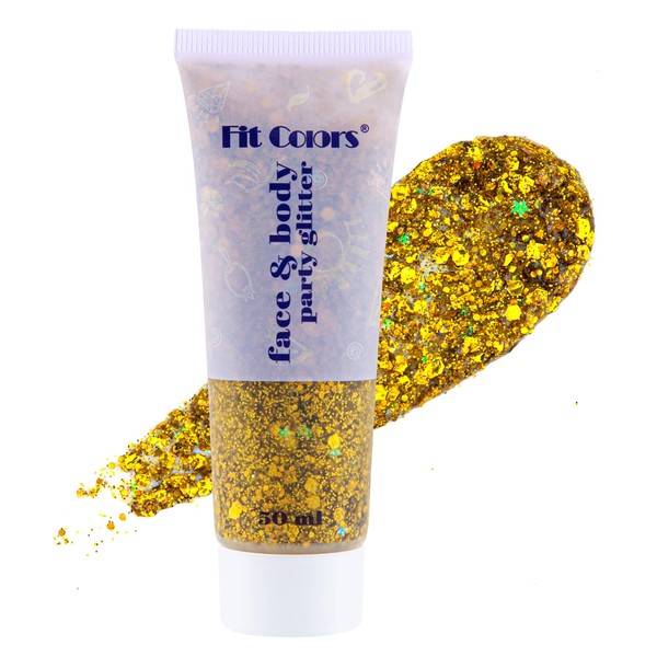 BowJian Gold Body Glitter Singer Concerts Gold Face Glitter Festival