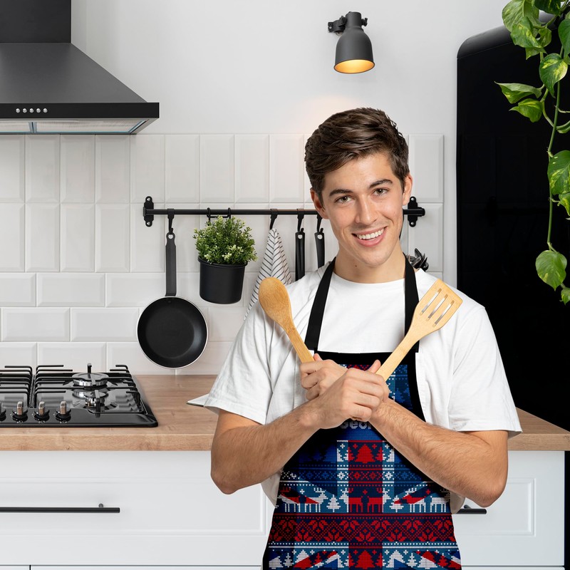 BRITISH MADE GIFTS Christmas Design Cooking Apron, Adult, Union Jack