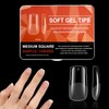 DONGDA Square Shaped Short Nail Tips, 600PCS Half Matte Acrylic