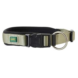 HUNTER NEOPREN VARIO PLUS collar, dog collar, nylon, padded with neoprene, 50/2,0 (M-L), Olive/Black
