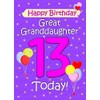 Great Granddaughter 13th Birthday Card (Lilac)