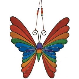 MyFamilyHouse Fair Trade Butterfly Suncatcher Sun Catcher Window Decor Rainbow Colours