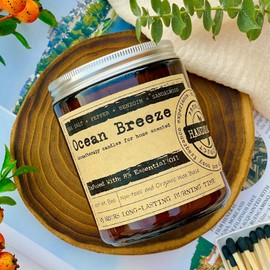 Ocean Breeze Candles for Home Scented - 8OZ Aromatherapy Candles for Relaxation Stress Relief Soothing Anxiety, Calming Candles Gifts for Women Perfect for Relaxing Bath Yoga Meditation Healing