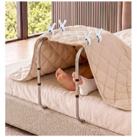 AKIMRABY Adjustable Blanket Lifter for Bed, Non-Slip Design with 4 Clip