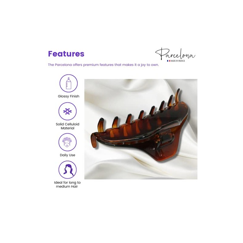 Parcelona French Boss Thin and Narrow Medium Tortoise Shell Covered