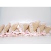 Handmade 12 pcs/set Burlap Cone Decoration with Light Pink Lace,