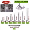 SYDARSYN 126 Pieces M4.2 Self-Tapping Stainless Steel Self Drilling Screw