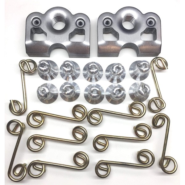 1/4 Turn Quick Release Aluminum Dzus Button with Springs and Tab Plates 10 Pack-Free Rivets !