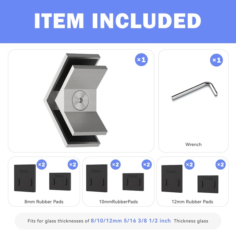 SyingHwan SS316 Glass Railing Clamp，Stainless Steel Glass Clip for Pool