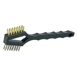 Weiler 44189 Small Hand Wire Scratch Brush, Brass Fill, Wood Block, 3 x 7 Rows, Made in The USA (Pack of 36)