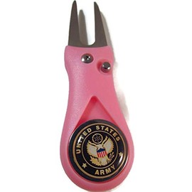 GREAT LOGOS USA Army Ball Marker Golf Pink Switchblade Golf Divot Tool New