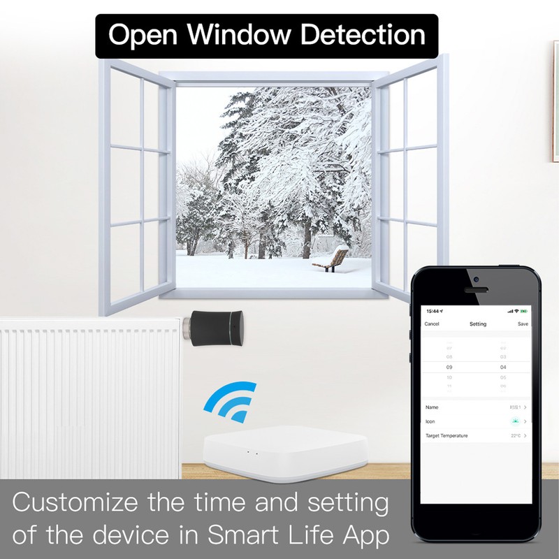 Smart Radiator Thermostat Valve APP Remote Timing Energy Saving Temperature