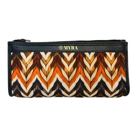 Myra Bag Pouch for Women - Southwestern Aztec Canvas Cosmetic Makeup Bag for Travel - Black