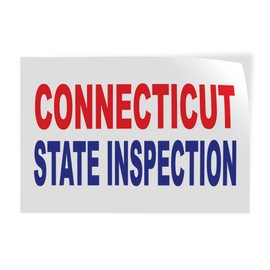 Decal Stickers Multiple Sizes Connecticut State Inspection Red Blue Industrial Vinyl Safety Sign Label Business 20x14Inches