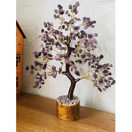 Swanery Crystal Tree of Life 7 Chakra Healing Crystal Trees for Home Decor, Office Desk Decor, Living Room Decor, Bonsai Trees for Positive Energy, Good Luck (Amethyst Tree)