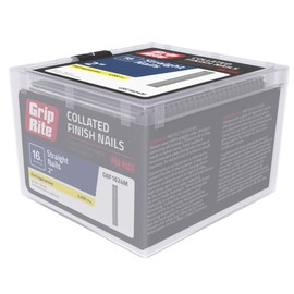 Grip-Rite GRF1624M, Collated Finish Nail 16GA, 2", Galvanized, 4,000 Nails, Plastic Tub, Job Pack